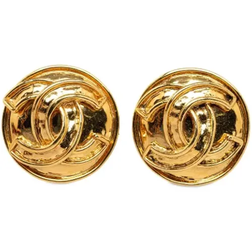 Pre-owned Jewellery, female, , Size: ONE SIZE Pre-owned Gold earrings - Chanel Vintage - Modalova