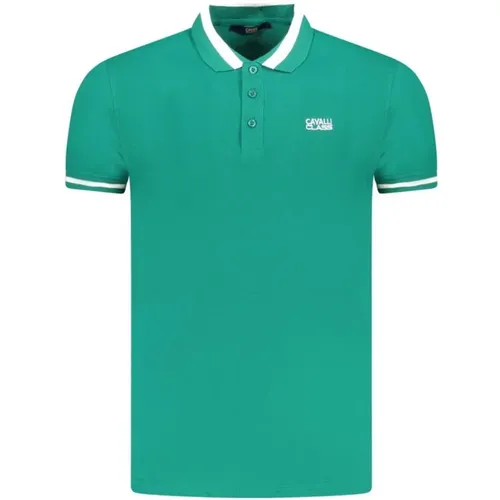 Polo Shirts, male, , Size: L Cotton Polo Shirt Classic Collar - Cavalli Class - Modalova