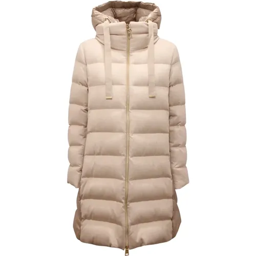 Down Coats, female, , Size: S Silk Cashmere Jacket with Removable Hood - Herno - Modalova