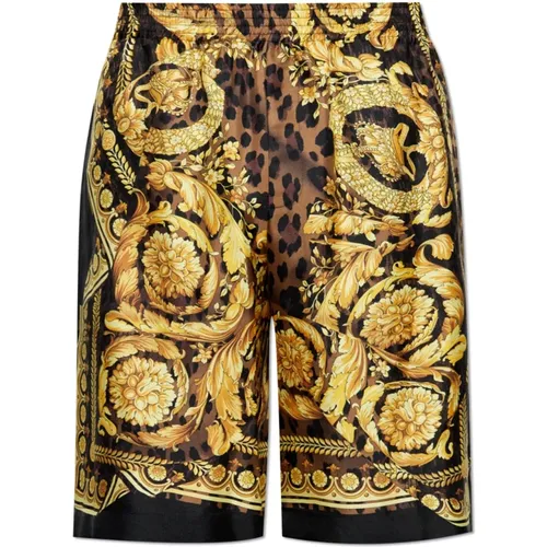 Casual Shorts, male, , Size: M Silk Shorts - Versace - Modalova