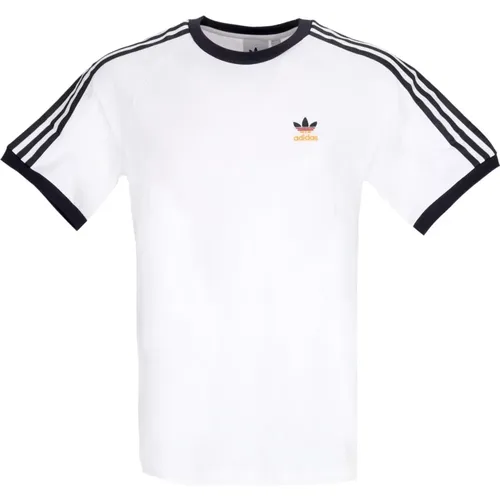 Nation Tee Weiß/Schwarz Herren T-shirt , Herren, Größe: L - Adidas - Modalova