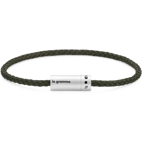 Bracelets, unisex, , Size: 2XS Nato Cable Khaki Bracelet - Le Gramme - Modalova