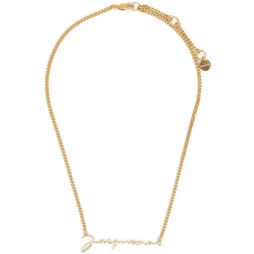 Necklaces, female, , Size: ONE SIZE Golden Chain Link Pendant Necklace - Jacquemus - Modalova