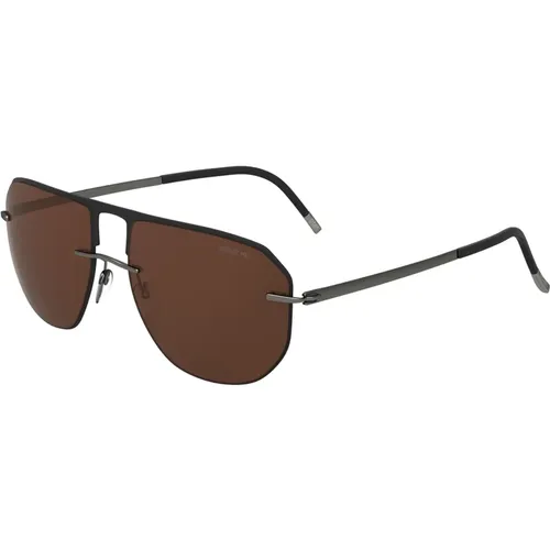 Sunglasses, male, , Size: ONE SIZE Accent Shades Sunglasses /Dark Brown - Silhouette - Modalova