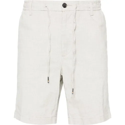 Cotton/Linen Tapered Fit Shorts , male, Sizes: XL - Hugo Boss - Modalova