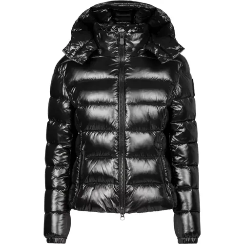 Gepolsterte Schwarze Jacke mit Kapuze , Damen, Größe: XL - Save The Duck - Modalova