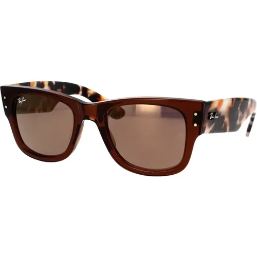 Mega Wayfarer Sonnenbrille Braun Transparent , unisex, Größe: 51 MM - Ray-Ban - Modalova