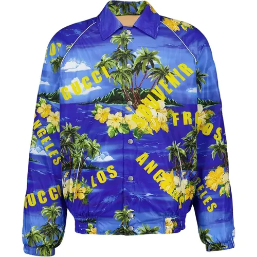 Tropical Print Bomber Jacket , male, Sizes: M - Gucci - Modalova