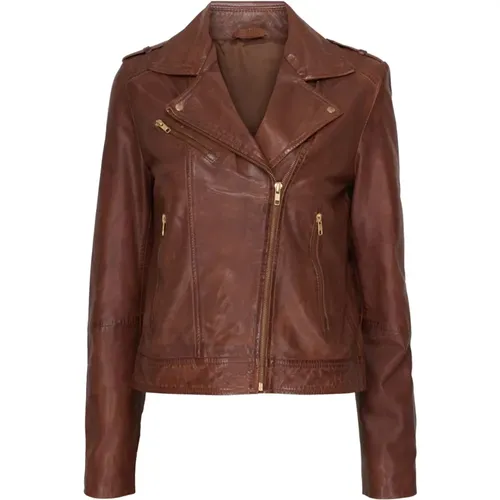 Women`s Biker Jacket Leather 100066 , female, Sizes: S, L, M, 2XL, XL - Btfcph - Modalova