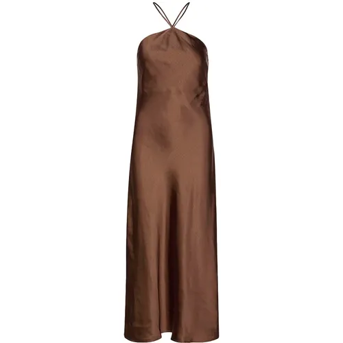 Seidiges Midi-Kleid Chestnut , Damen, Größe: L - Envii - Modalova