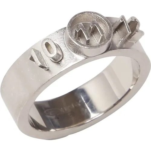 Sophisticated Silver-tone Metal Ring , male, Sizes: L - Maison Margiela - Modalova