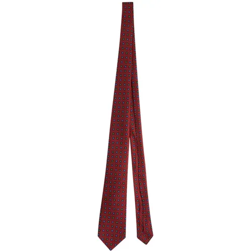 Seidenblumen Bordeaux Krawatte , Herren, Größe: ONE Size - Kiton - Modalova