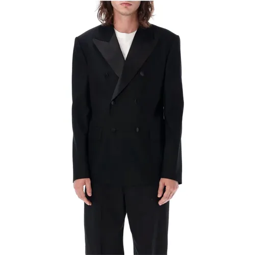 Double-Breasted Tuxedo Jacket Aw23 , male, Sizes: L - Palm Angels - Modalova