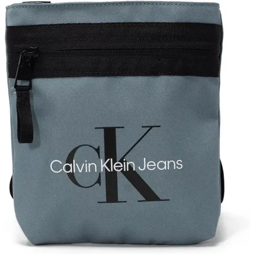 Messenger Bags, male, , Size: ONE SIZE Printed Shoulder Bag with Zip - Calvin Klein Jeans - Modalova