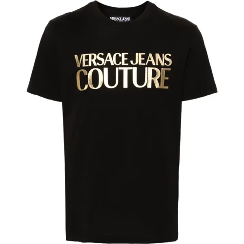 T-Shirt mit Logo-Print , Herren, Größe: L - Versace Jeans Couture - Modalova