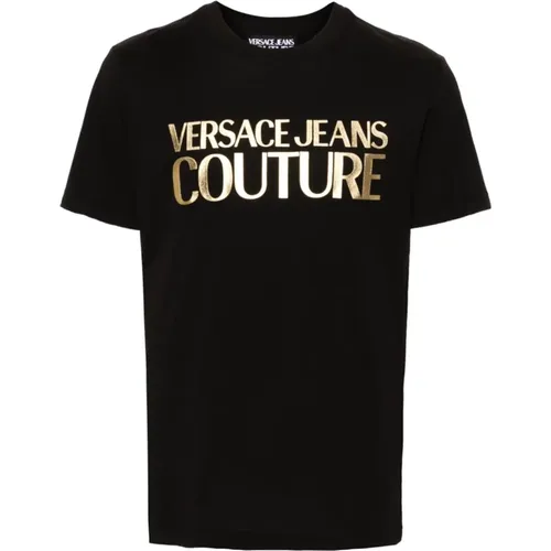 T-Shirt mit Logo-Print , Herren, Größe: S - Versace Jeans Couture - Modalova