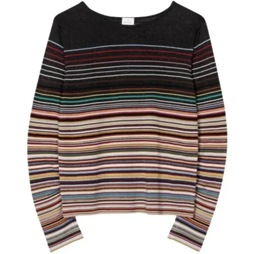 Women's Knitted 'Signature Stripe' Glitter Sweater , female, Sizes: M - PS By Paul Smith - Modalova