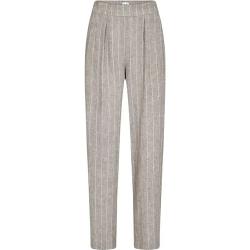 Grey Pinstripe Trousers , female, Sizes: S, XS, M, L - Levete Room - Modalova