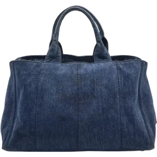 Pre-owned Tote Bags, female, , Size: ONE SIZE Pre-owned Denim prada-bags - Prada Vintage - Modalova