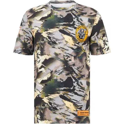 T-Shirts, male, , Size: M Camo Logo Upgrade Tee - Heron Preston - Modalova