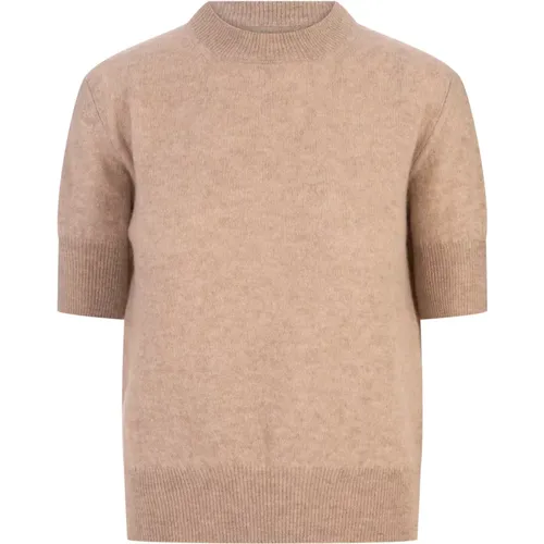 Cashmere Short-Sleeved Sweater , female, Sizes: L, M - Ermanno Scervino - Modalova