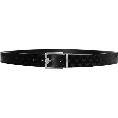 Belts, male, , Size: ONE SIZE Elegant Leather Belt Reversible Design - Emporio Armani - Modalova