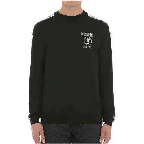 Wool Crewneck Sweatshirt with Iconic Logo , male, Sizes: M, 2XL, L, XL - Moschino - Modalova