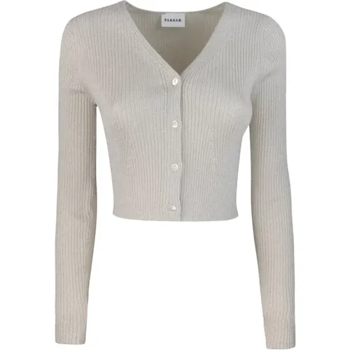 Slim Fit Cropped Cardigan with Lurex , female, Sizes: S, XS, M - P.a.r.o.s.h. - Modalova