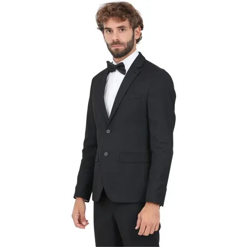 Schwarzer Einreiher-Blazer für Herren , Herren, Größe: S - Selected Homme - Modalova