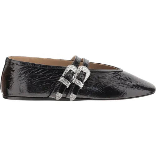 Ballerinas, female, , Size: 10 US Laminated leather ballerina flats - Le Monde Beryl - Modalova