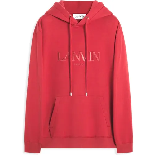 Bestickter Roter Kapuzenpullover , Herren, Größe: 2XL - Lanvin - Modalova