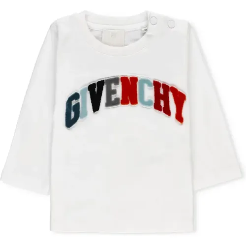 Junior Weiße Baumwoll-T-Shirt mit Logo - Givenchy - Modalova
