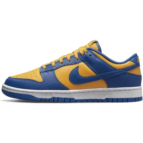 Blau/Gelbe Low-Top-Sneakers , Herren, Größe: 42 1/2 EU - Nike - Modalova