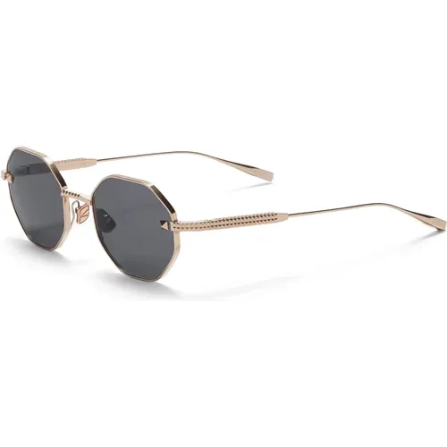 Hexagonale Weißgold Sonnenbrille - Valentino - Modalova