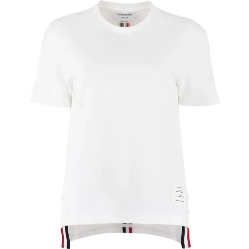 T-Shirts, female, , Size: 2XS Classic Pique Stripe Tee - Thom Browne - Modalova