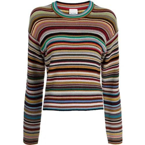 Multi Gestrickter Crew Neck Pullover , Damen, Größe: L - PS By Paul Smith - Modalova