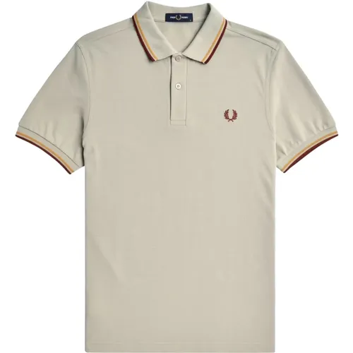 Klassisches Poloshirt mit Doppelstreifen , Herren, Größe: 2XL - Fred Perry - Modalova