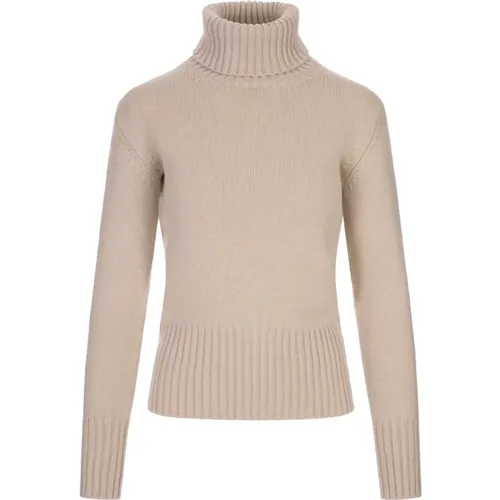 Turtlenecks, female, , Size: S Beige Cashmere Turtleneck - Fedeli - Modalova