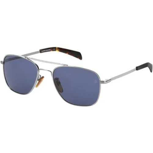 Sunglasses, male, , Size: ONE SIZE Stylish Grey Metal Sunglasses - Eyewear by David Beckham - Modalova