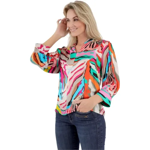 Blouses, female, , Size: S Multicolour Silk Blend T-Shirt - 2-Biz - Modalova