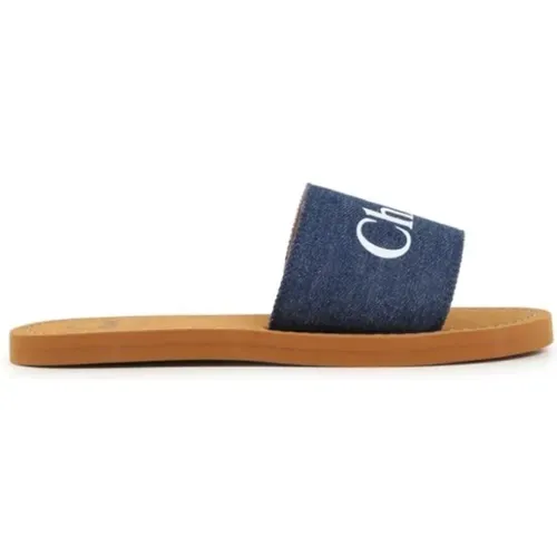 Denim Blue Aqua Slides Chloé - Chloé - Modalova