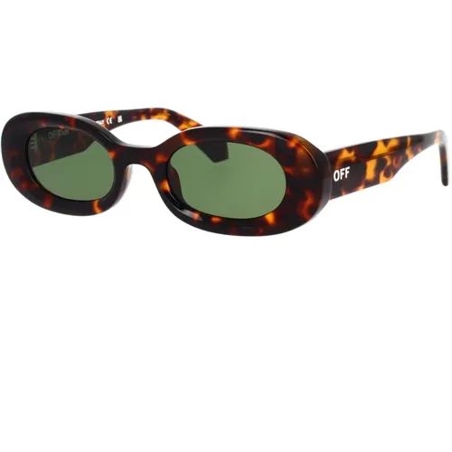 Amalfi Sunglasses in Havana Green , unisex, Sizes: 49 MM - Off White - Modalova