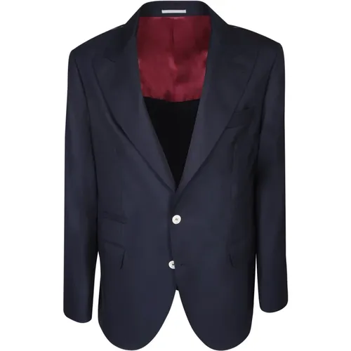 Mens Clothing Blazer Ss24 , male, Sizes: L, M - BRUNELLO CUCINELLI - Modalova