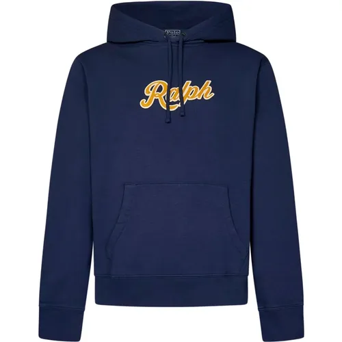 Blauer Pullover mit Logopatch , Herren, Größe: L - Polo Ralph Lauren - Modalova