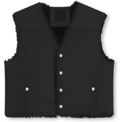 Snap Button Down Gilet with Faux Fur Lining , male, Sizes: L - Givenchy - Modalova