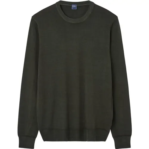 Grüner Merino Pullover Leicht Schnell , Herren, Größe: XL - Fedeli - Modalova