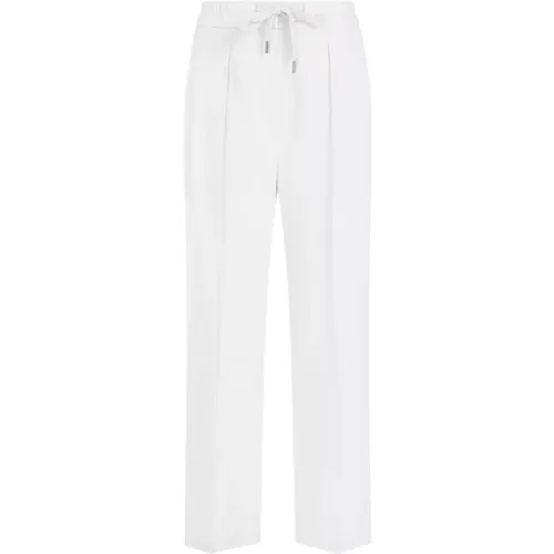 Neutral Linen Pants Straight Leg , female, Sizes: S - BRUNELLO CUCINELLI - Modalova