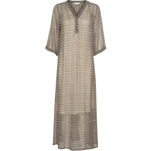 Midi Dresses, female, , Size: XS Black Zig Zag Print Dress - Part Two - Modalova