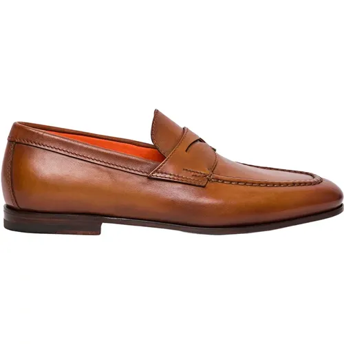 Loafers, male, , Size: 13 US Leather Loafers - Santoni - Modalova