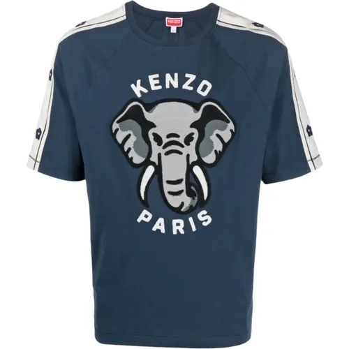Elefantenmotiv T-Shirt und Polos , Herren, Größe: S - Kenzo - Modalova